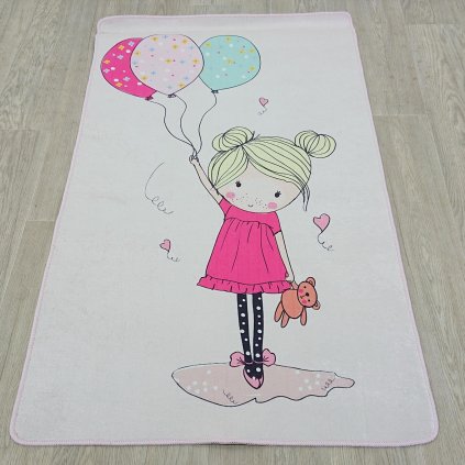 Dětský protiskluzový koberec Chilai Little Girl, 100 x 160 cm