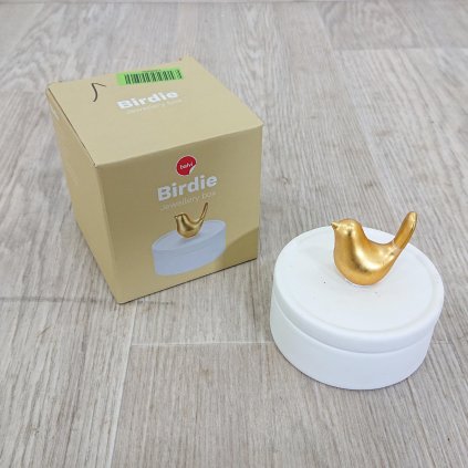 Bílá porcelánová dóza na šperky Balvi Birdie