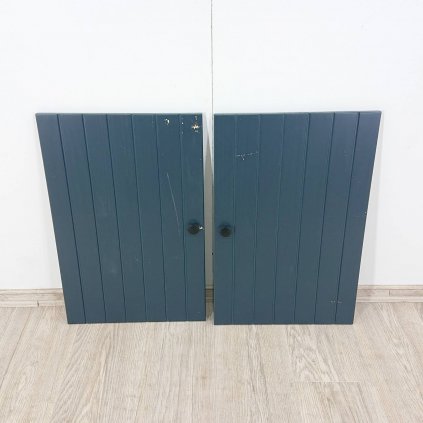 Antracitově šedá dřevěná nábytková dvířka sada 2 kusů