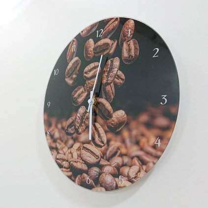 Nástěnné hodiny Styler Glassclock Coffee Seeds, o 30 cm