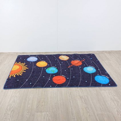 Tmavě modrý dětský koberec Galaxy, 140 x 190 cm