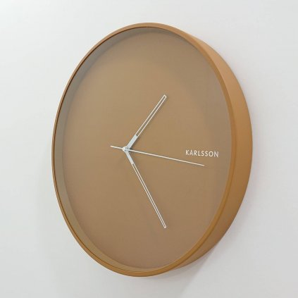 Karamelově hnědé nástěnné hodiny Karlsson Hue, o 40 cm