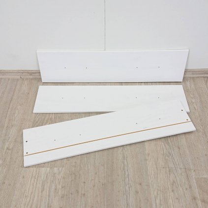 Bílé čelo zásuvky z masivního borovicového dřeva sada 3 ks