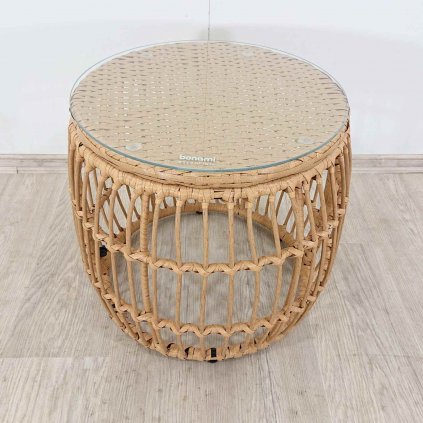 Kulatý zahradní odkládací stolek z umělého ratanu o 55,5 cm Vistdal - Bonami Essentials
