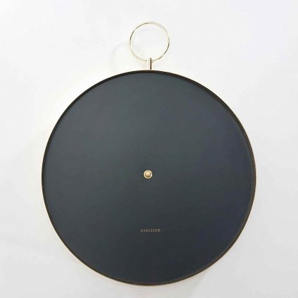 Černé kovové nástěnné hodiny Karlsson Hook, o 34 cm