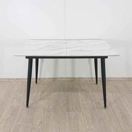 Rozkládací jídelní stůl 120/150 x 80 cm mramorový efekt s černou EFTALIA