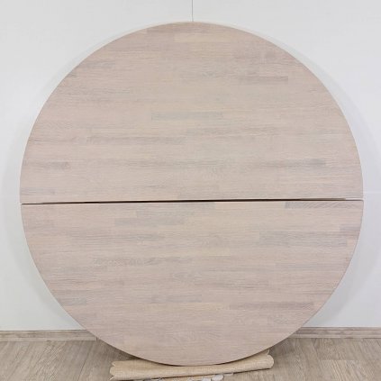 Stolová deska pro kulatý jídelní stůl z běleného dubového dřeva Rowico Freddie, o 160 cm