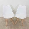 Sada 2 bílých židlí s podnožím z bukového dřeva Bonami Essentials Gina