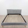 Šedá dvoulůžková čalouněná postel Tina 160 x 200 cm Ropez