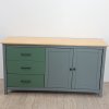 Šedozelená dřevěná komoda 150x80 cm Misti Marckeric