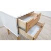 Bílo-hnědý noční stolek z masivního borovicového dřeva Marckeric Baku_3