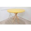 Žlutý kulatý jídelní stůl Jubi o 90 cm Ragaba_2