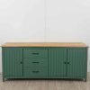 Zelená komoda z borovicového dřeva 190x80 cm Miranda Marckeric