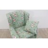 Zelené květinové křeslo ušák s opěrkou nohou HAMAR_3