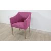 Růžová židle s područkami Milano 1