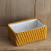 Ručně háčkovaný košík hořčicový velký