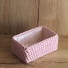 Ručně háčkovaný košík světle růžový velk