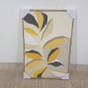 Nástěnná malba s motivem listu 63 x 93 cm béžovo žlutá FICUZZA