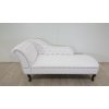 Pohodlná kožená lenoška Chesterfield z lesklé bílé ekokůže - levá NIMES_4
