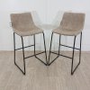 Sada dvou béžových barových židlí FRANKS