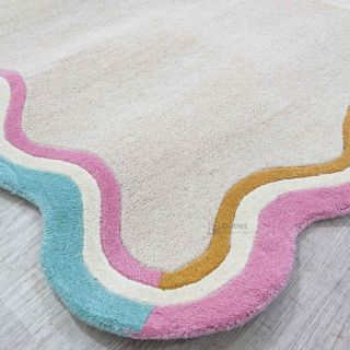 Ručně tkaný vlněný koberec 🩷💛🩵 160x230 cm Leo Scallop Flair Rugs