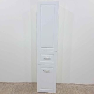 Bílá 🤍 závěsná koupelnová🚿🛁 skříňka s košem 👖 40x184 cm Favolo Sapho