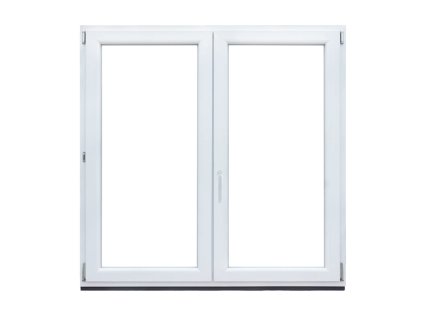 Dvoukřídlé plastové okno (1300x1300 mm) Bílé | BEZ SLOUPKU