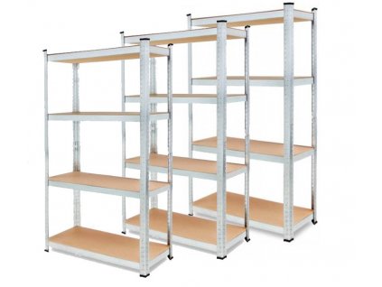 AKCE - Balíček : 3 x Regál 1500x700x300 mm kovový zinkovaný 4-policový, nosnost 700 kg