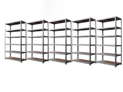 AKCE - Balíček : 5x Regál 2400x1000x400 mm kovový zinkovaný 6-policový, nosnost 1050 kg