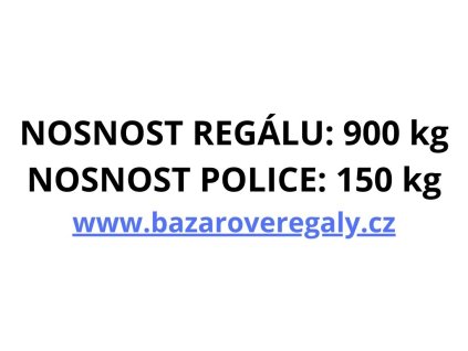 štítek pro regál s nosností 900 kg