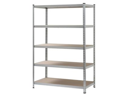 Regál 1800x1800x600 mm kovový zinkovaný 5-policový, nosnost 875 kg 01