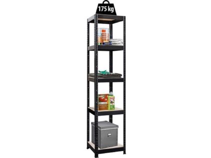 759 1 regal 1800x400x400 mm lakovany 5 policovy nosnost 875 kg cerny