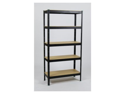 9868 1 regal 1800x600x400 mm lakovany 5 policovy nosnost 875 kg cerny