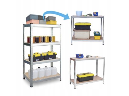 Regál 180x90x30 cm zinkovaný 4-policový, nosnost 700 kg