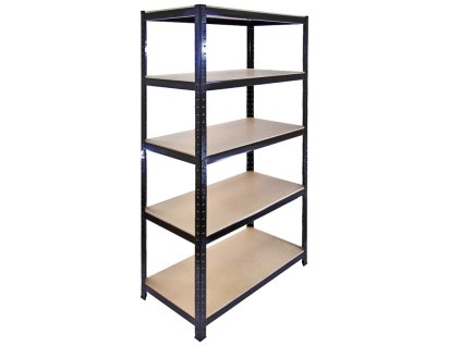 528 1 regal 2000x1000x500 mm lakovany 5 policovy nosnost 875 kg cerny