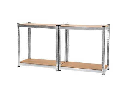 Regál kovový zinkovaný 4-policový 1600×800×400 mm, nosnost 700 kg