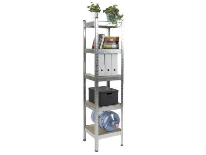 Regál 1800x400x400 mm kovový zinkovaný 5-policový, nosnost 875 kg