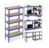 MEGA HIT: Regál 180x90x40 cm lakovaný 5-policový, nosnost 875 kg - MODRÝ - China Blue Mercedes G