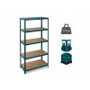 Regál 180x90x40 cm lakovaný 5-policový, nosnost 875 kg - ZELENÝ