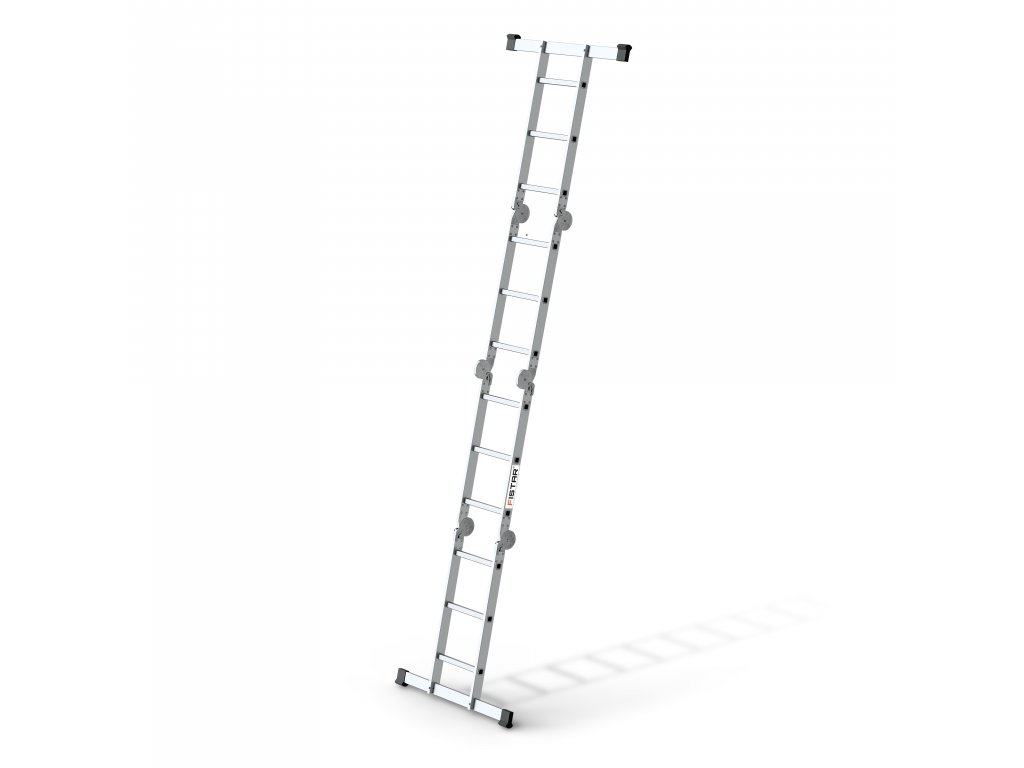 Hliníkový kĺbový rebrík 4x3 + plošina - BazárovéRegály.sk