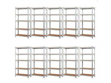!!! Akčný balíček: 10x Regál 1800x900x600 mm zinkovaný  5-policový, nosnosť 875 kg