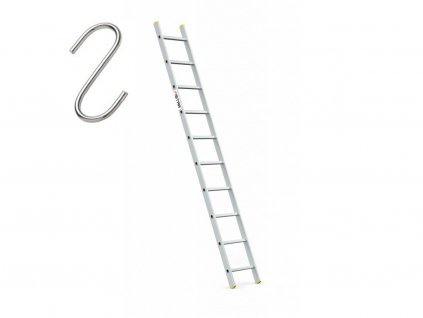 Profesionálny rebrík 1x10 hliníkový, 1-dielny, pracovná výška až 3,7 m, FISTAR