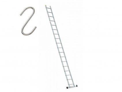 Profesionálny rebrík 1x18 hliníkový, 1-dielny, pracovná výška až  5,78 m, FISTAR