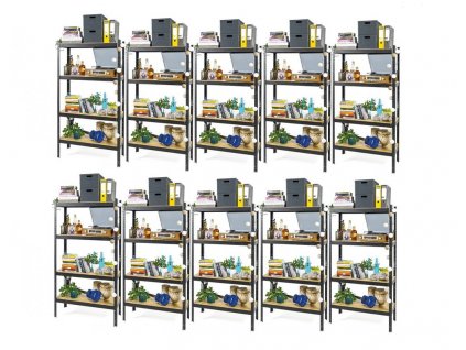 !!! Akčný balíček: 10x regál 1800x900x400 mm lakovaný 4-policový, nosnosť 700 kg