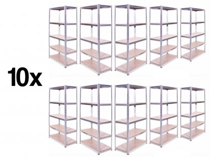 !!! Akčný balíček: 10x regál 1800x900x400 mm zinkovaný 5-policový, nosnosť 875 kg