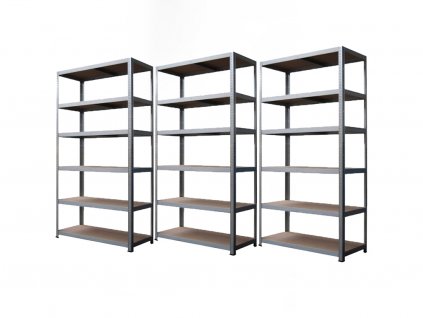 !!! Akčný balíček: 3x Regál 2400x1200x500 mm kovový zinkovaný 6-policový, nosnosť 1050 kg