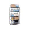 Regál 1800x1200x600 mm lakovaný 5-policový, nosnosť 875 kg - ČIERNÝ