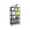Regál 1800x900x300 mm lakovaný 5-policový, nosnosť 875 kg - ČIERNY