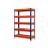 Regál 2160x1200x800 mm, PROFESIONÁLNY, lakovaný 5-policový, nosnosť 2000 kg - MODRO-ORANŽOVÝ 02