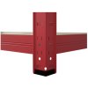 Regál 180x90x40 cm lakovaný 5-policový, nosnosť 875 kg - ČERVENÝ 4